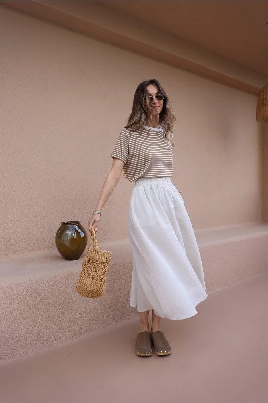 Pocket Elastic Waist Skirt denim skirt classic