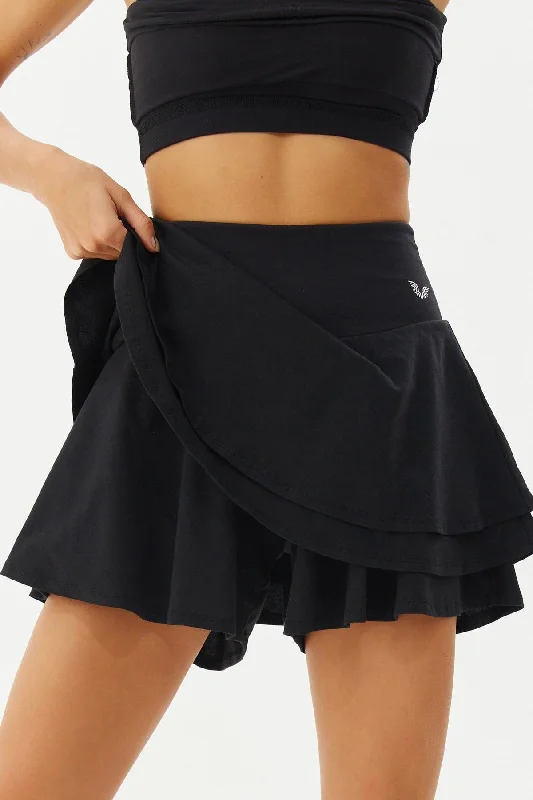 Women's Black High Waist Sports And Daily Summer Solid Color Short Mini Skirt Cotton Shorts Tennis Skirt 0110 boho skirt vibe Women's Black High Waist Sports And Daily Summer Solid Color Short Mini Skirt Cotton Shorts Tennis Skirt 0110 boho skirt vibe