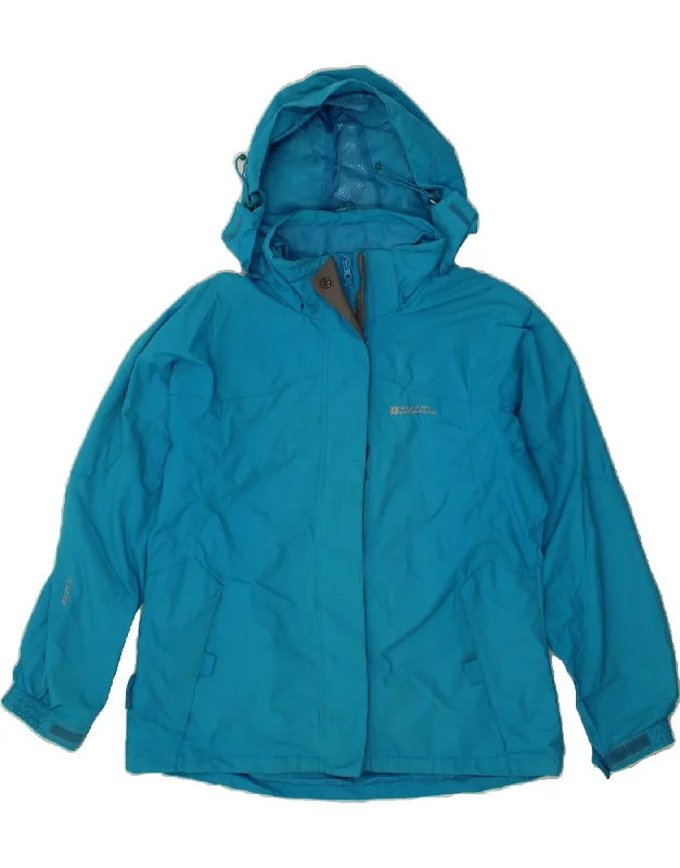 MOUNTAIN WAREHOUSE Womens Hooded Rain Jacket UK 14 Medium Blue Nylon Herringbone Jacket Houndstooth Jacket Plaid Jacket MOUNTAIN WAREHOUSE Womens Hooded Rain Jacket UK 14 Medium Blue Nylon Herringbone Jacket Houndstooth Jacket Plaid Jacket