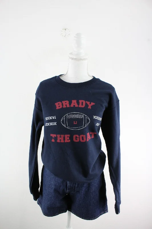 Vintage Brady The Goat Sweatshirt (S) Hoodie with Ribbed Cuffs Snug Fit Comfort