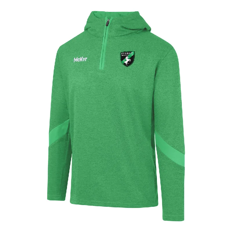 Mc Keever Fulham Irish GAA Core 22 1/4 Zip Hoodie - Adult - Green Hoodie with Relaxed Fit Easy Casual