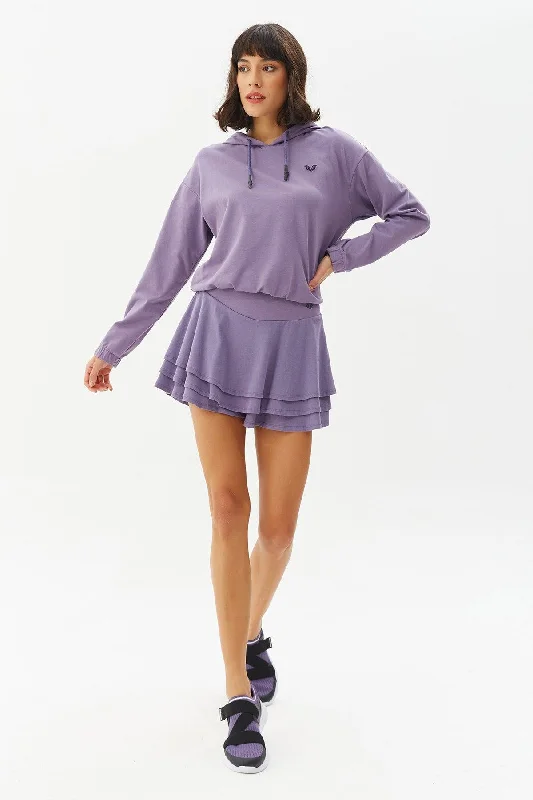 Women's Purple High Waist Sports And Casual Summer Solid Color Short Mini Skirt Cotton Shorts Tennis Skirt 0110 lace skirt delicate Women's Purple High Waist Sports And Casual Summer Solid Color Short Mini Skirt Cotton Shorts Tennis Skirt 0110 lace skirt delicate