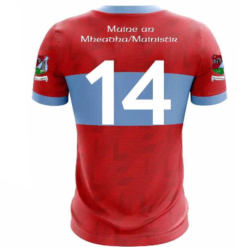 Mc Keever Monivea Abbey GAA Numbered Playing Jersey - Adult - Red/Sky Player Fit Soft Jersey Shirt