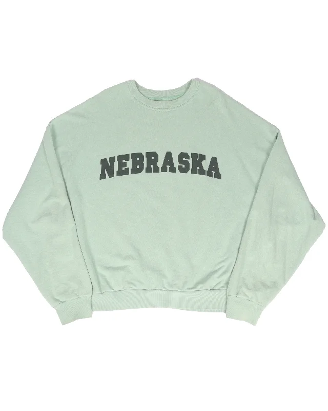 Redux "Nebraska" Oversized Sweatshirt Hoodie with Snap Buttons Easy Quick