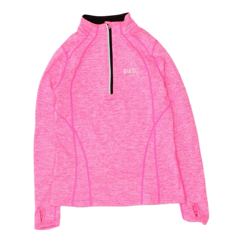 Diesel Womens Pink Half Zip Activewear Jacket | Fitness Sportswear Top VTG Denim Jacket Leather Jacket Suede Jacket Diesel Womens Pink Half Zip Activewear Jacket | Fitness Sportswear Top VTG Denim Jacket Leather Jacket Suede Jacket