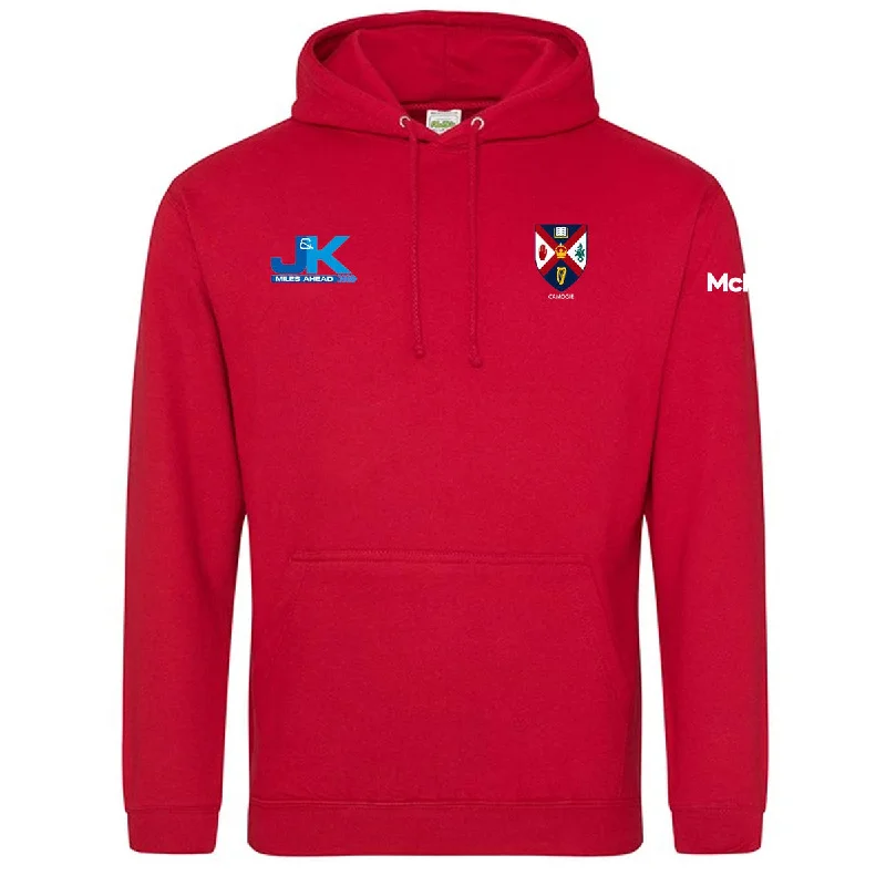 Mc Keever Queens Camogie College Hoodie - Adult - Fire Red Hoodie with Reflective Safety Nightwear Mc Keever Queens Camogie College Hoodie - Adult - Fire Red Hoodie with Reflective Safety Nightwear