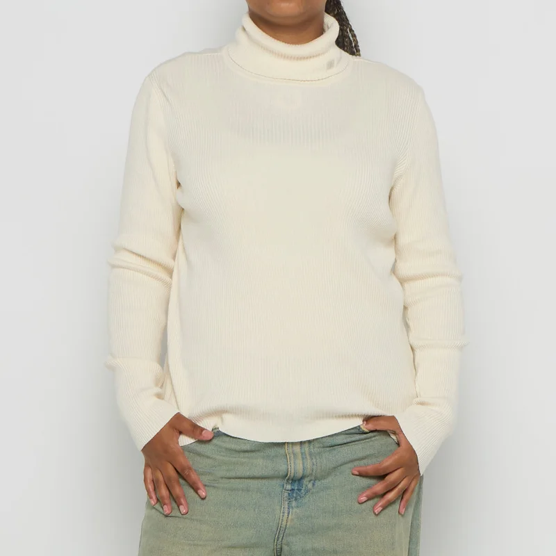 Ralph Lauren Roll Neck Rib Knit Sweater - M Handmade Hand-knitted Hand-woven