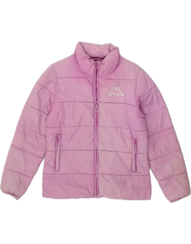 KAPPA Womens Padded Jacket UK 16 Large Pink Polyamide Hoodie Zip-Up Jacket Button-Up Jacket