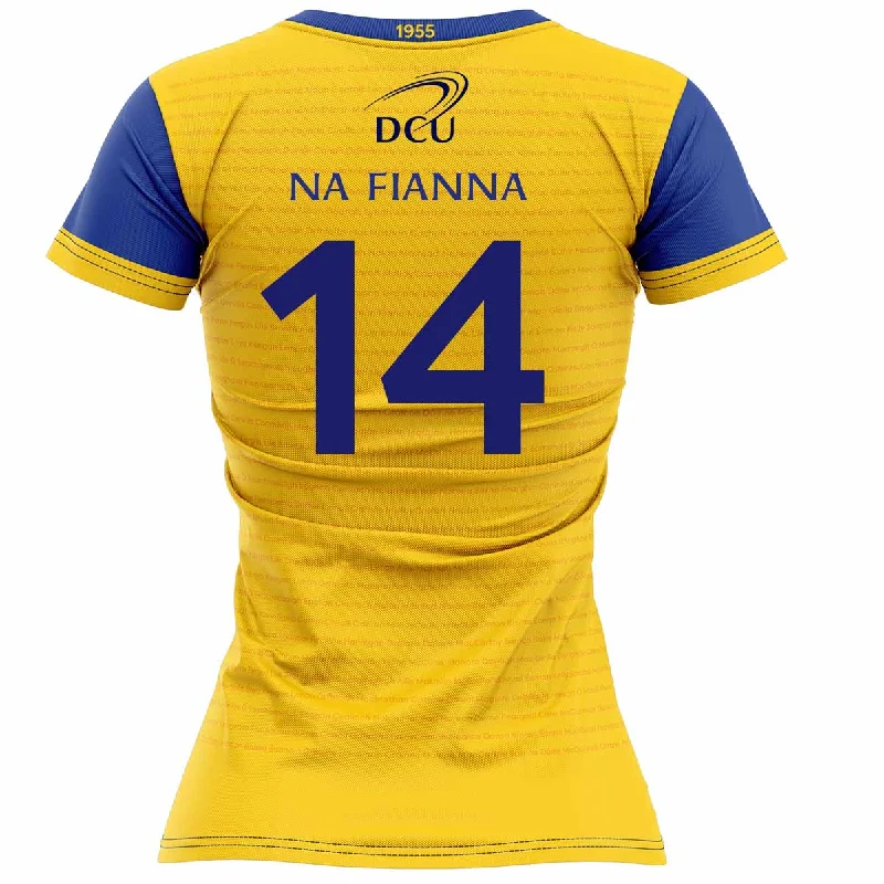 Mc Keever Na Fianna LGFA Dublin Numbered Match Jersey - Womens - Yellow Recycled Jersey Tee