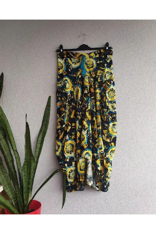 Colorful Patterned Authentic Shalwar Skirt high waist skirt