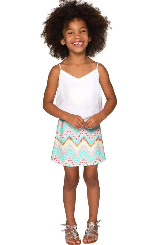 Chevron Please Aria A-Line Skirt - Girls silk skirt lustrous