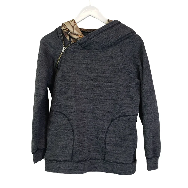 Legendary Whitetails Asymmetrical Zip Hoodie with Tree Pattern Accent Size XS/S Hoodie with Stripes Bold Sporty Legendary Whitetails Asymmetrical Zip Hoodie with Tree Pattern Accent Size XS/S Hoodie with Stripes Bold Sporty