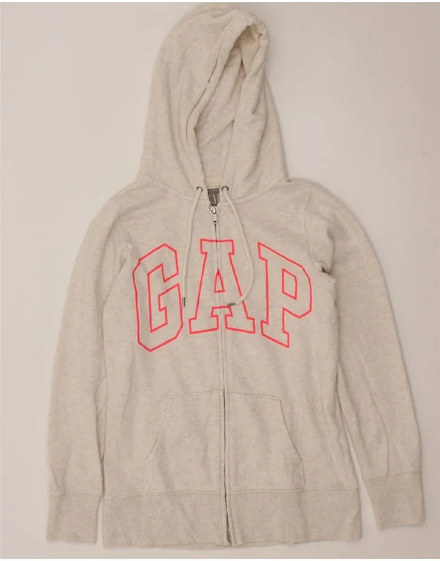 GAP Womens Oversized Graphic Zip Hoodie Sweater UK 6 XS Off White Cotton Silk Blend Satin Velvet GAP Womens Oversized Graphic Zip Hoodie Sweater UK 6 XS Off White Cotton Silk Blend Satin Velvet