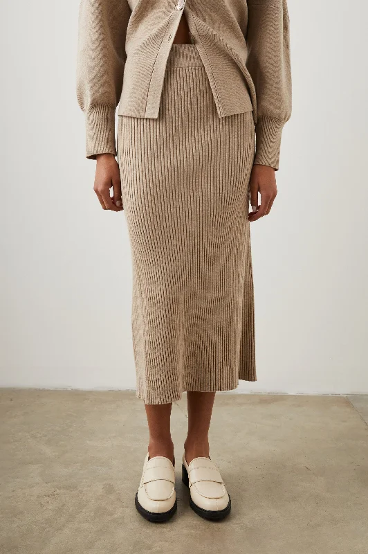 DAVINA SKIRT - OAT linen skirt breathable