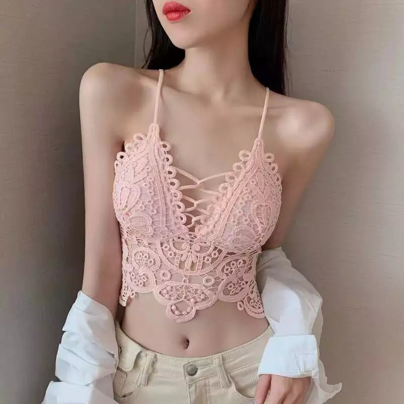 Women's Bra Tube Tops Fashion Hollow Out Top Sexy Lace Bra Girl Outer Tank Up Women's Underwear Female Crop Top Sexy Lingerie high neck tank Women's Bra Tube Tops Fashion Hollow Out Top Sexy Lace Bra Girl Outer Tank Up Women's Underwear Female Crop Top Sexy Lingerie high neck tank