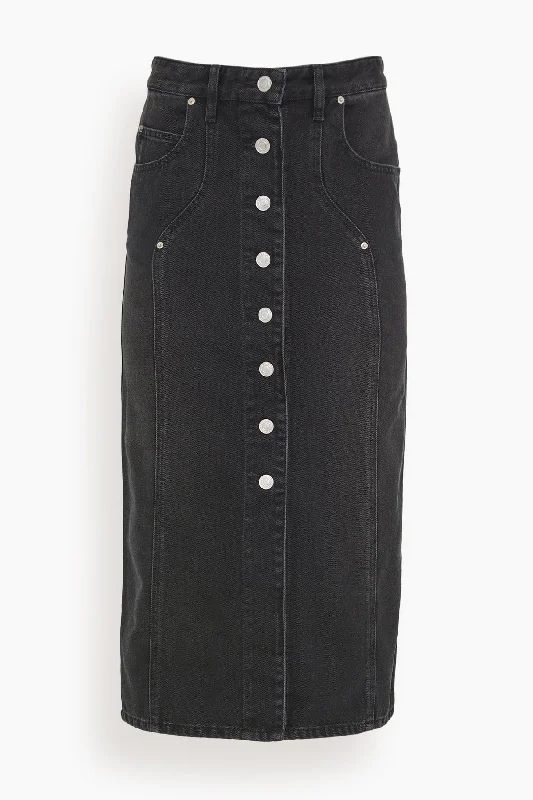 Vandy Skirt in Faded Black relaxed fit skirt