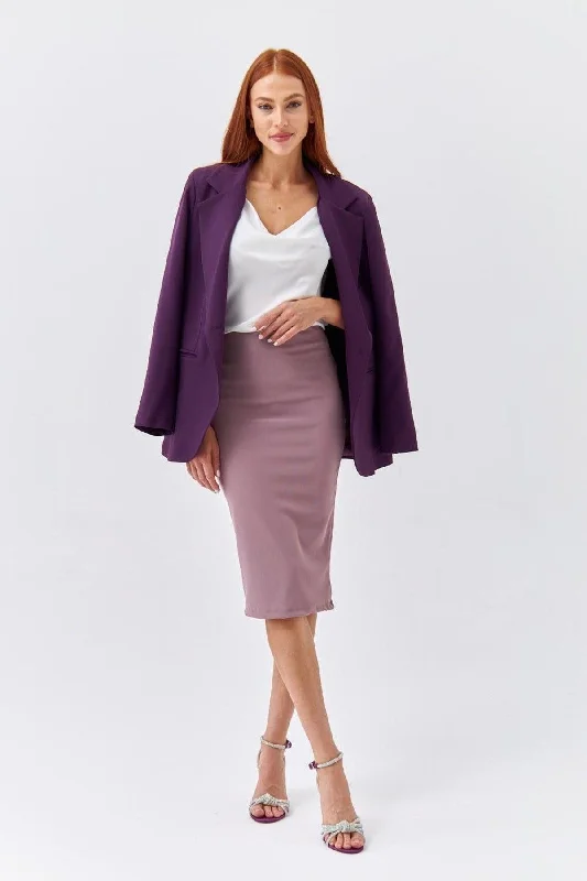 Midi Length Pencil Light Plum Skirt wool skirt warm