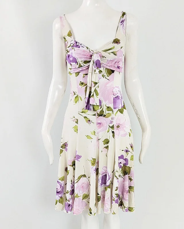 Blumarine Blugirl Vintage y2k Floral Cream & Purple Dress Tunics Brand named