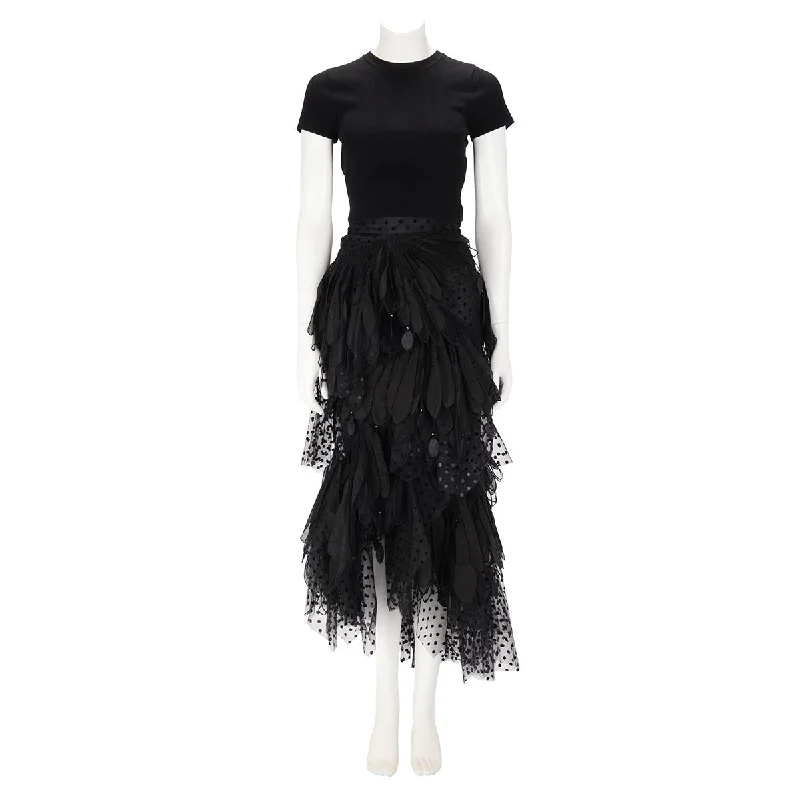 Zimmermann Black Tulle Rythmic Midi Skirt OP cashmere skirt soft