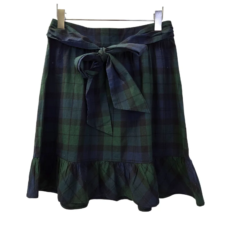 J. Crew Factory Tartan Plaid Ruffle Hem Mini Skirt Size 2 corduroy skirt durable