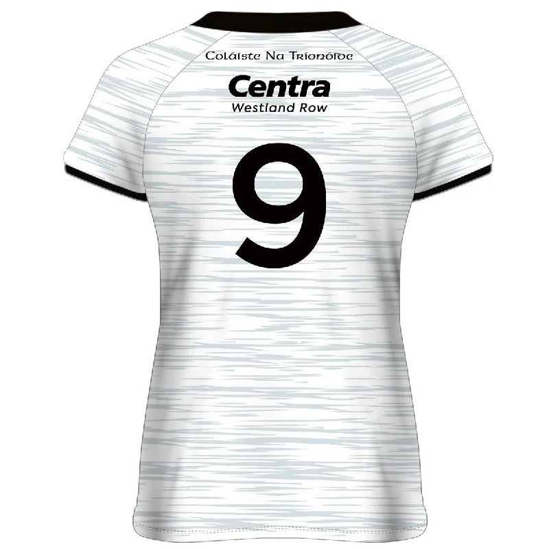 Mc Keever Trinity College Dublin LGFA Numbered Playing Jersey - Womens - White/Silver Emerald Green Jersey Tee