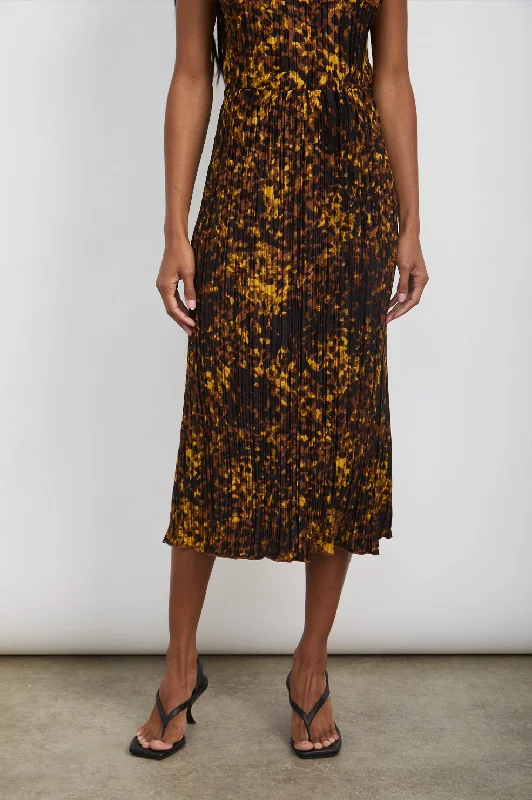 STELLA SKIRT - TORTOISE SHELL leather skirt refined