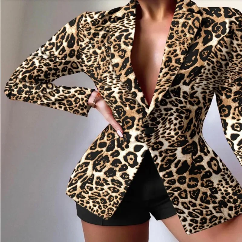 Casual Fashion Leopard Print Tie-Dye Hit Color Long-Sleeved Small Suit Luxury Women Tops Office Ladies Jacket Spring and Autumn Cardigan Sweater Pullover Casual Fashion Leopard Print Tie-Dye Hit Color Long-Sleeved Small Suit Luxury Women Tops Office Ladies Jacket Spring and Autumn Cardigan Sweater Pullover