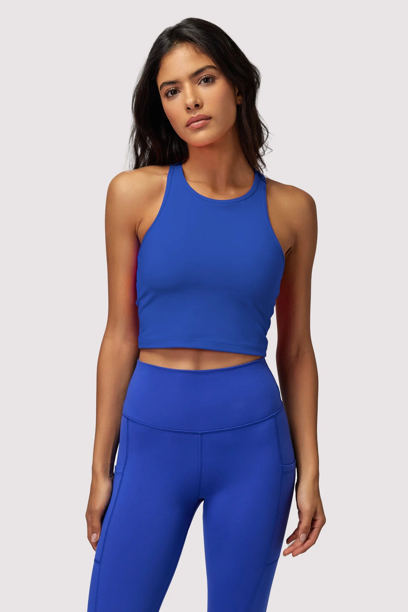 Dream Tech Eco Jersey Cropped Tank Cobalt fashionable tank top