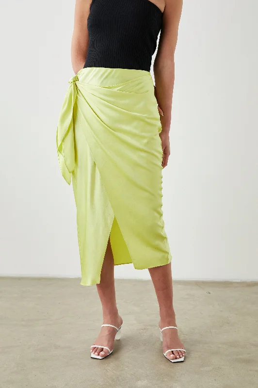 ADRIENNE SKIRT - CHARTREUSE denim skirt classic