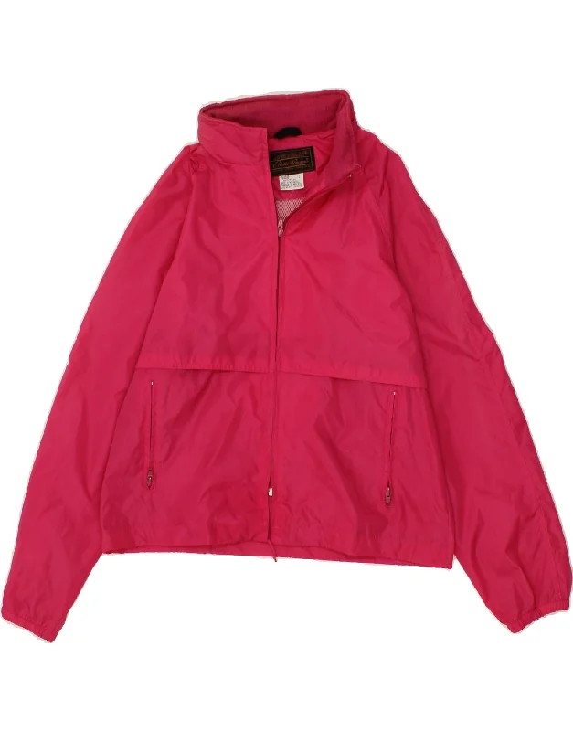EDDIE BAUER Womens Rain Jacket UK 14 Medium Pink Nylon Knit Fabric Woven Fabric Fleece Fabric EDDIE BAUER Womens Rain Jacket UK 14 Medium Pink Nylon Knit Fabric Woven Fabric Fleece Fabric