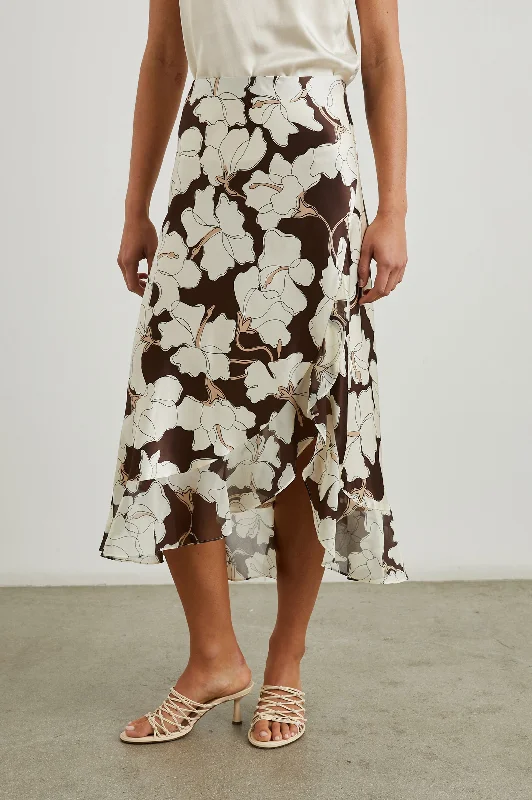 ADIA SKIRT - MOCHA FLORAL lace skirt elegant