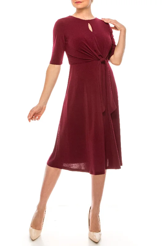 London Times - T4667MSC Jewel Keyhole Front A-Line Dress Tunics Velvet soft