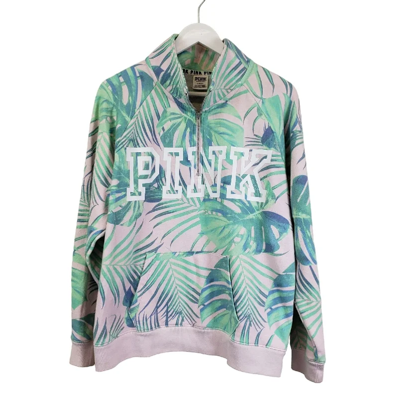 Pink Victoria's Secret Tropical Print Quarter Zip Sweatshirt Size Medium Hoodie with Fur Luxurious Winter Pink Victoria's Secret Tropical Print Quarter Zip Sweatshirt Size Medium Hoodie with Fur Luxurious Winter