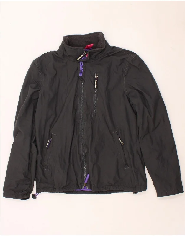 SUPERDRY Womens The Windhiker Windbreaker Jacket UK 16 Large Grey Nylon Faux Fur Fabric Real Fur Fabric Shearling Fabric SUPERDRY Womens The Windhiker Windbreaker Jacket UK 16 Large Grey Nylon Faux Fur Fabric Real Fur Fabric Shearling Fabric