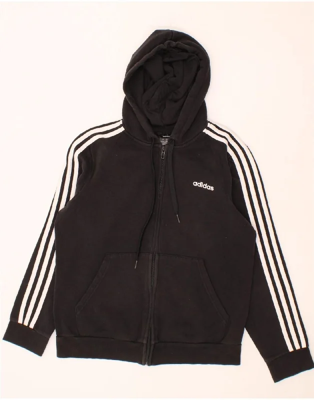 ADIDAS Womens Zip Hoodie Sweater UK 16/18 Large Black Cotton Cotton Fabric Linen Fabric Terry Fabric ADIDAS Womens Zip Hoodie Sweater UK 16/18 Large Black Cotton Cotton Fabric Linen Fabric Terry Fabric