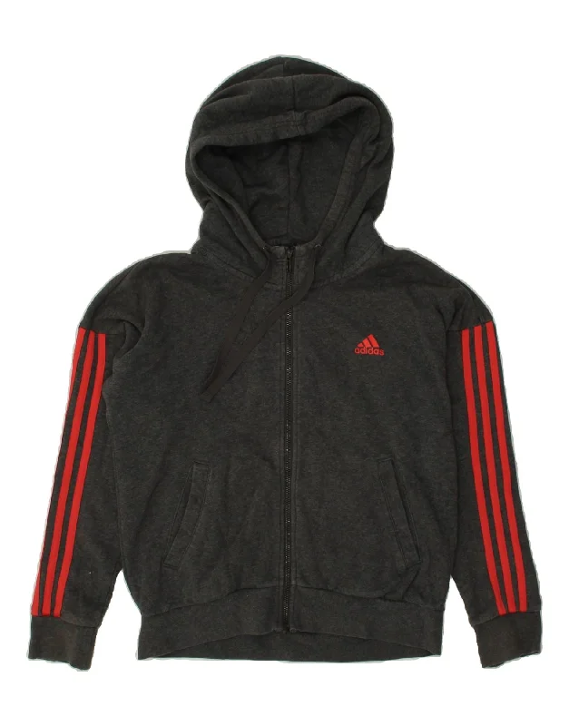 ADIDAS Womens Oversized Zip Hoodie Sweater UK 8/10 Small Grey Cotton Thin Thick Dense ADIDAS Womens Oversized Zip Hoodie Sweater UK 8/10 Small Grey Cotton Thin Thick Dense