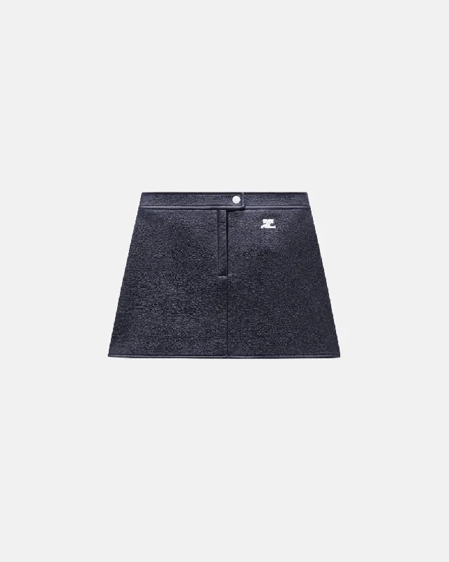 Mini Skirt Reedition Vinyl Dark Navy ribbed skirt waist
