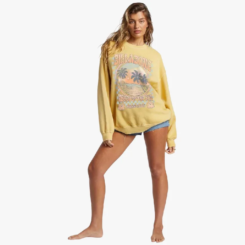 Billabong Womens Ride In Sweater Sunspell Satin Fabric Silk Fabric Chiffon Fabric