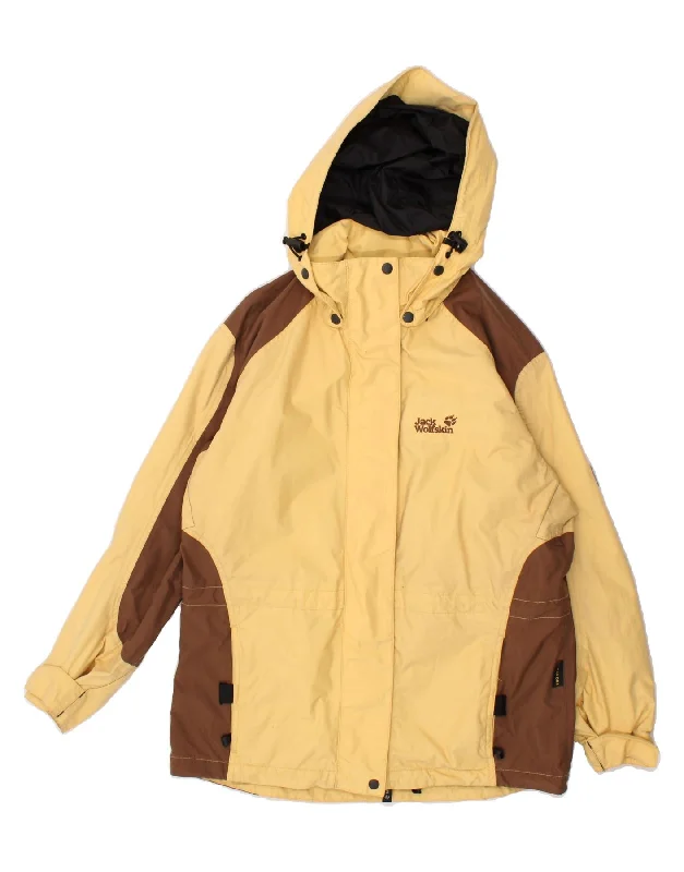 JACK WOLFSKIN Womens Loose Fit Hooded Rain Jacket UK 10 Small Yellow Faux Fur Jacket Real Fur Jacket Shearling Jacket JACK WOLFSKIN Womens Loose Fit Hooded Rain Jacket UK 10 Small Yellow Faux Fur Jacket Real Fur Jacket Shearling Jacket