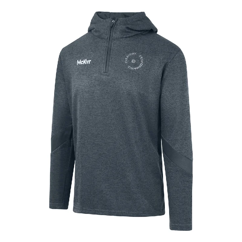 Mc Keever Everyday Performance Core 22 1/4 Zip Hoodie - Adult - Charcoal Hoodie with Color Block Contrast Stylish Mc Keever Everyday Performance Core 22 1/4 Zip Hoodie - Adult - Charcoal Hoodie with Color Block Contrast Stylish