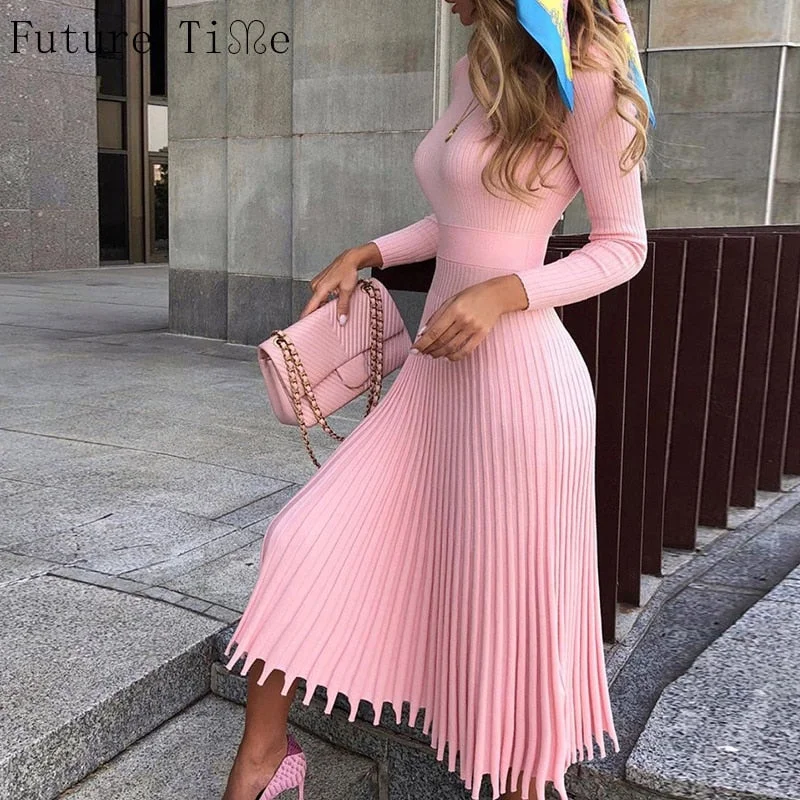 Future Time Women Knitted Long Dress Autumn Winter Slim Sleeve Ladies Dresses Elegant Party Female Sweater Bodycon Dress F792 Striped Floral Plaid Future Time Women Knitted Long Dress Autumn Winter Slim Sleeve Ladies Dresses Elegant Party Female Sweater Bodycon Dress F792 Striped Floral Plaid
