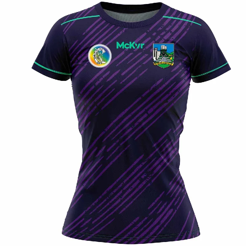 Mc Keever Limerick Camogie Official Training Jersey - Womens - Purple/Navy Pastel Jersey Tee