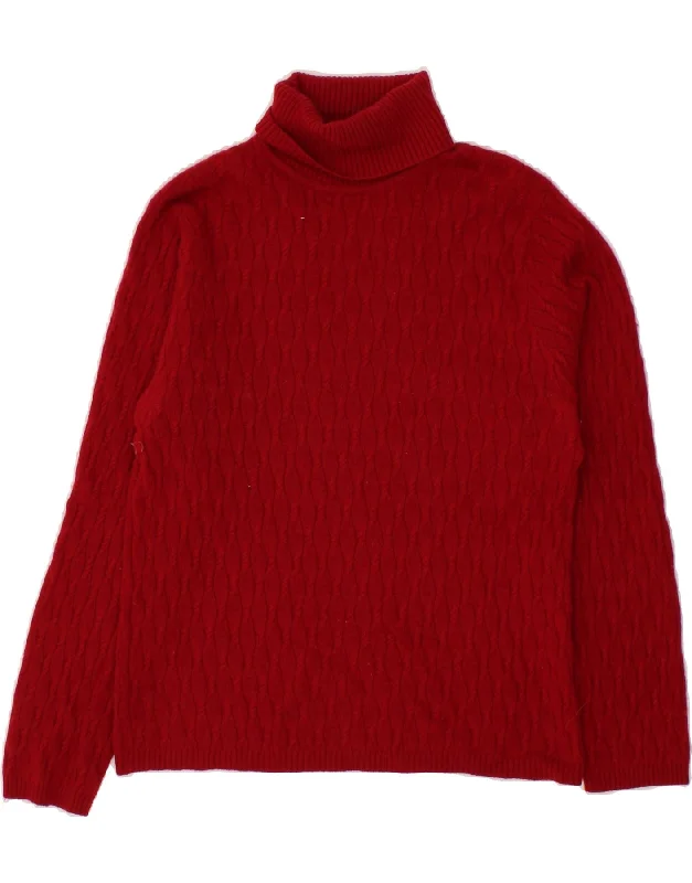 VINTAGE Womens Roll Neck Jumper Sweater UK 12 Medium Red Cashmere Wool Fabric Cashmere Fabric Tweed Fabric VINTAGE Womens Roll Neck Jumper Sweater UK 12 Medium Red Cashmere Wool Fabric Cashmere Fabric Tweed Fabric