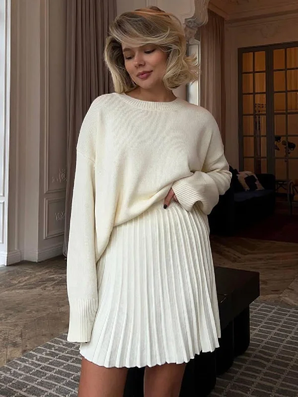 Cute Knitted Skirt Sets velvet skirt sumptuous