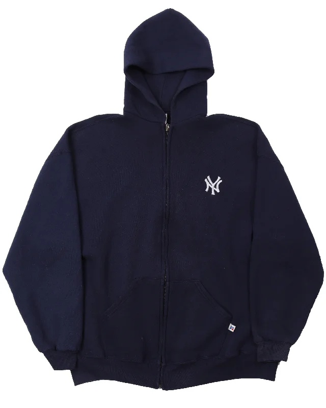 New York Yankees Russell Athletic Hoodie Hoodie with Applique Textured Unique