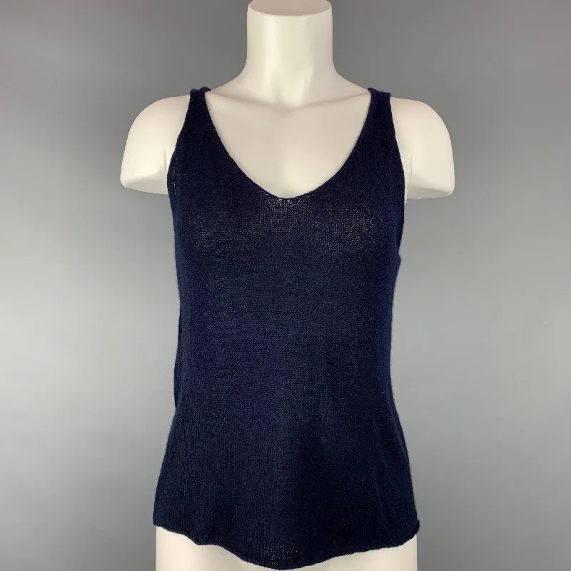 TSE Size S Navy Knitted Cashmere Tank Top cozy tank top