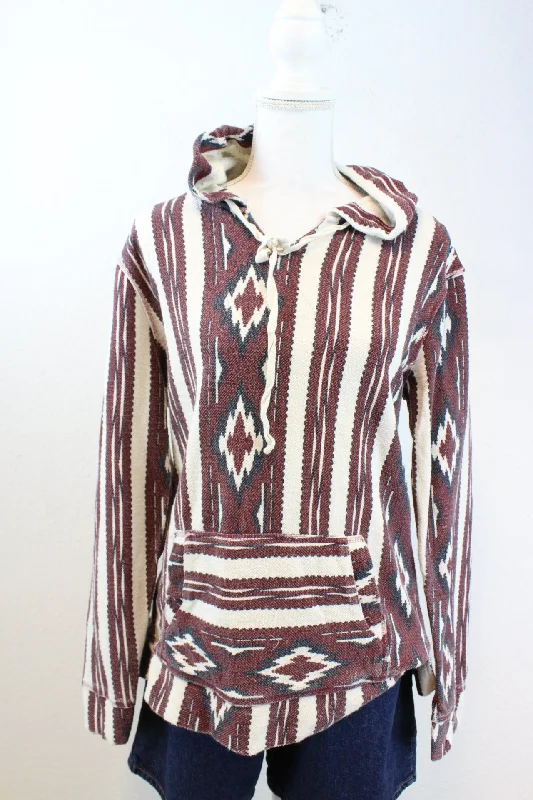 Vintage Patterned Hoodie (S) Hoodie with Lining Warm Insulated