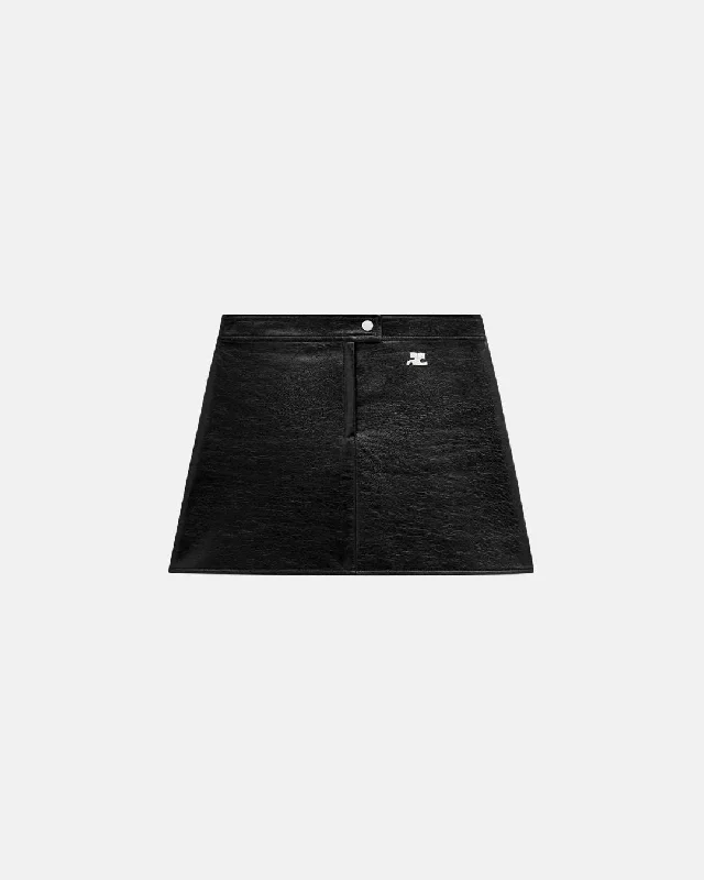 Mini Skirt Reedition Vinyl Dark Black casual skirt length