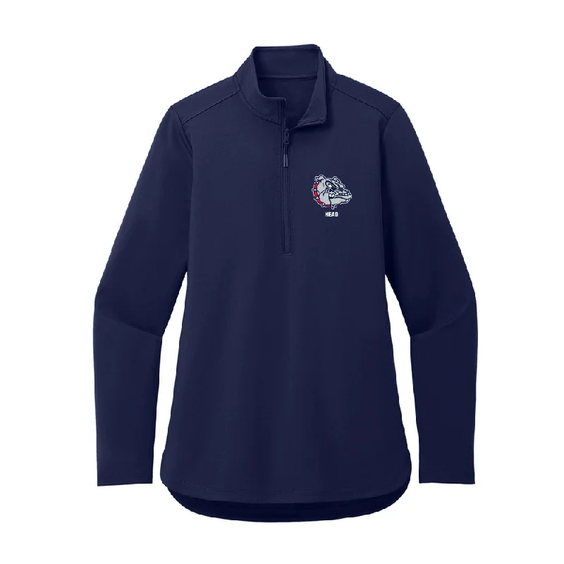Gonzaga - NCAA Women's Soccer : Sydney Head - Women's Premium Quarter Zip Jacket Denim Fabric Leather Fabric Suede Fabric Gonzaga - NCAA Women's Soccer : Sydney Head - Women's Premium Quarter Zip Jacket Denim Fabric Leather Fabric Suede Fabric