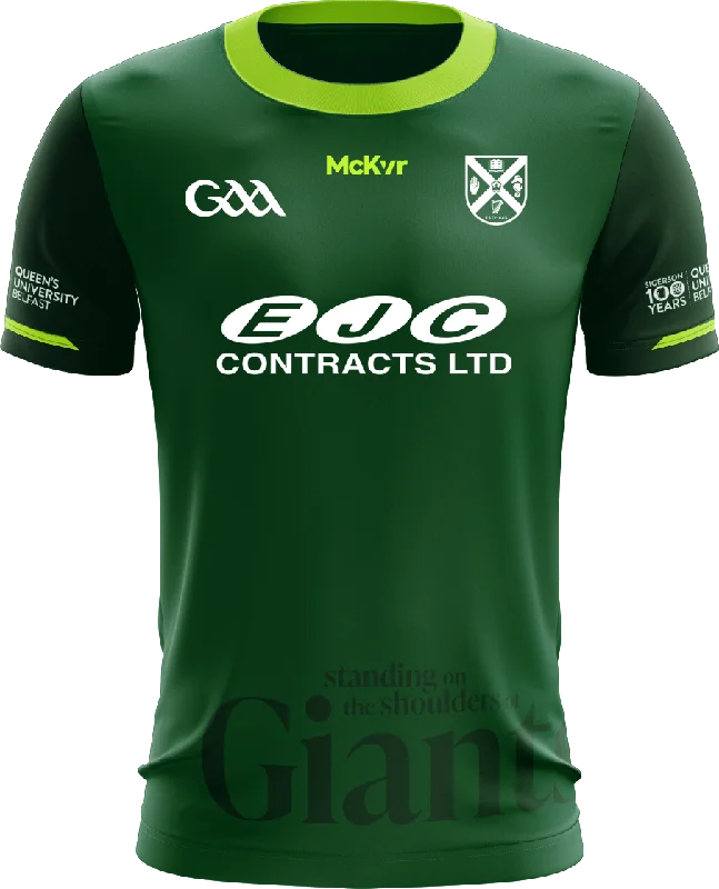 Mc Keever Queens GAA Sigerson 100 Years Playing Jersey - Womens - Green Festive Jersey Tee